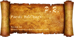Pardi Róbert névjegykártya